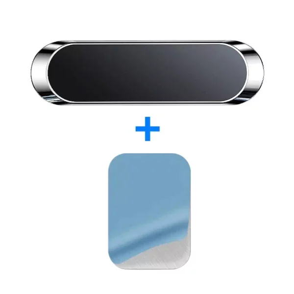 Support téléphone voiture aimant rectangle arrondi Argent