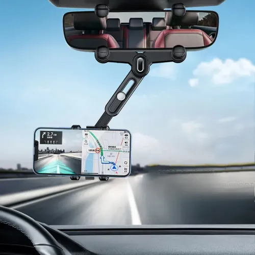 Support téléphone voiture rétroviseur télescopique réglable