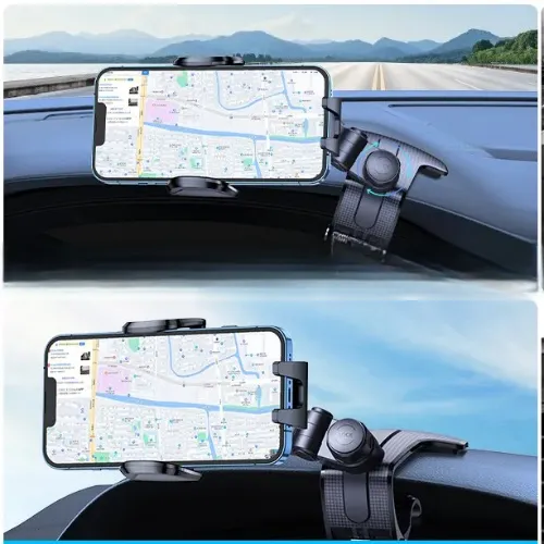 Support téléphone voiture tableau de bord avec clip d'accrochage