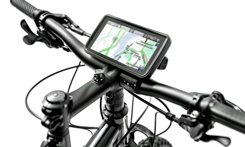 Téléphone solidement fixé au guidon d'un vélo