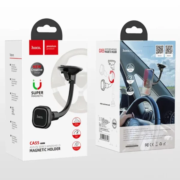 Support téléphone voiture pare-brise flexible magnétique