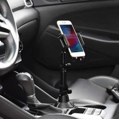 Support téléphone voiture porte gobelet base rotative