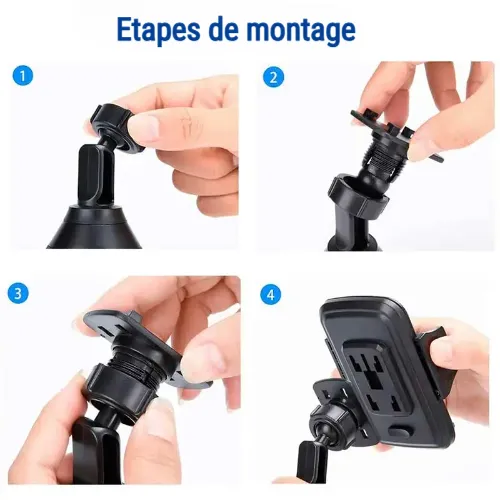 Support téléphone voiture porte gobelet stable