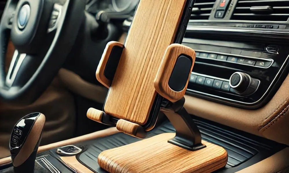 Support téléphone voiture : les modèles écologiques - un support en bois esthétique et robuste