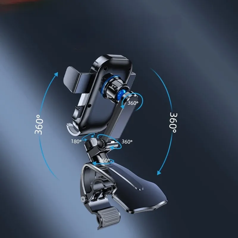Support telephone voiture pince antiderapante rotation 360 degres