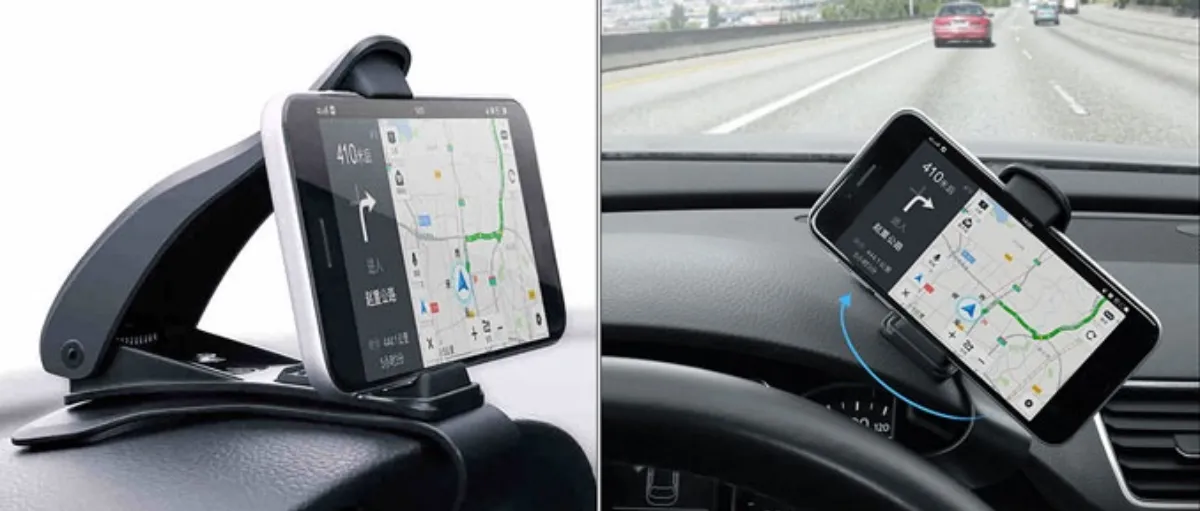 Support téléphone voiture pince rotation 360 degrés