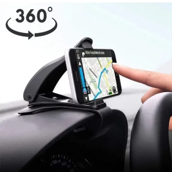 Support téléphone voiture pince rotation 360 degrés