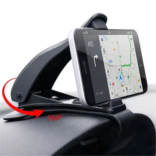 Support téléphone voiture pince rotation 360 degrés