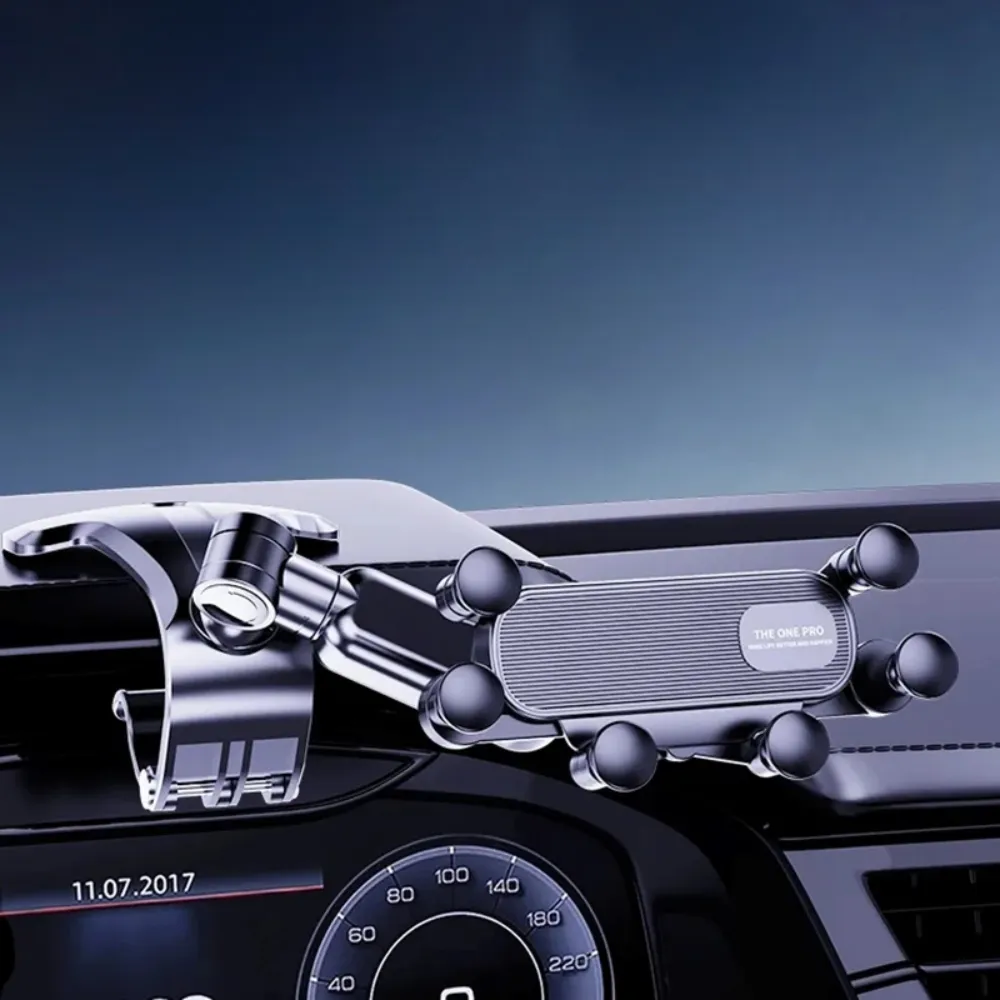 Support téléphone voiture pince verrouillage par gravité